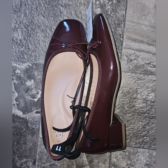 Time and Tru Women's String Bow Block Heel Ballet Shoes Size 11 NWT - Picture 4 of 9